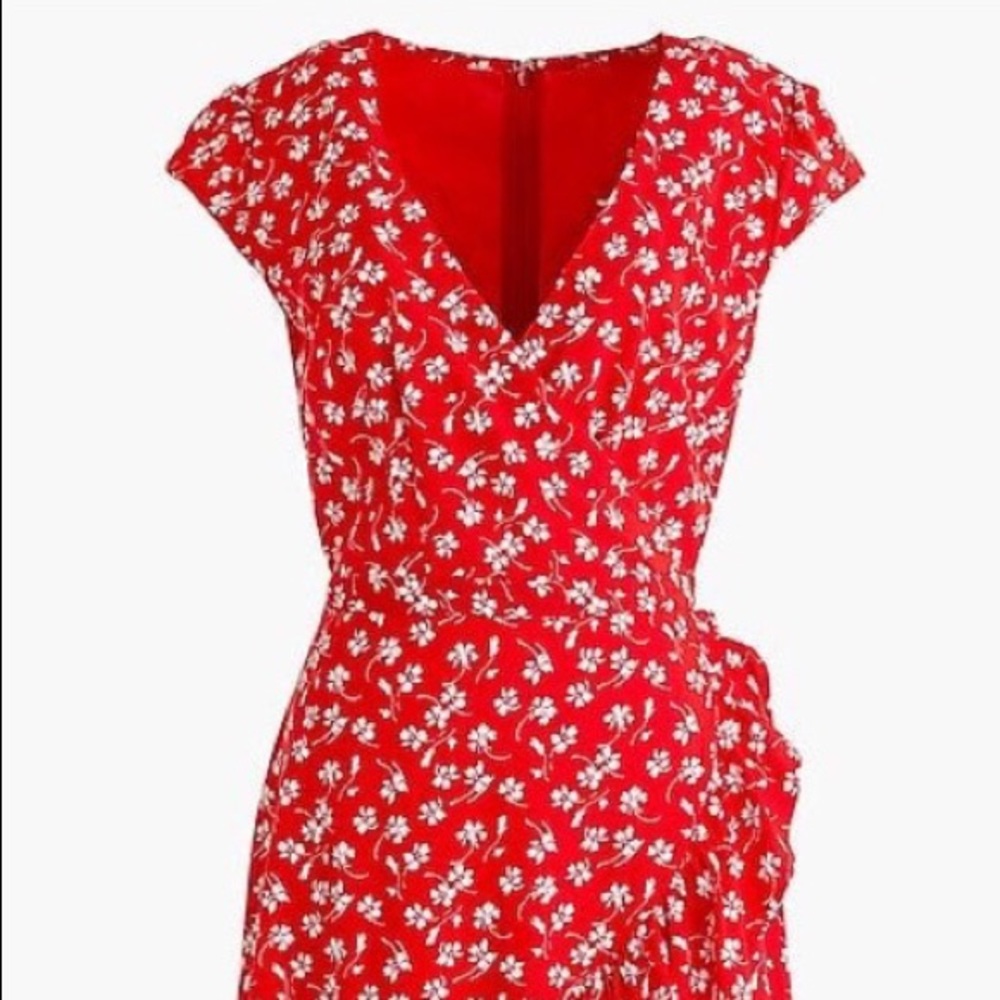 J Crew Mercantile Red Faux Wrap Dress